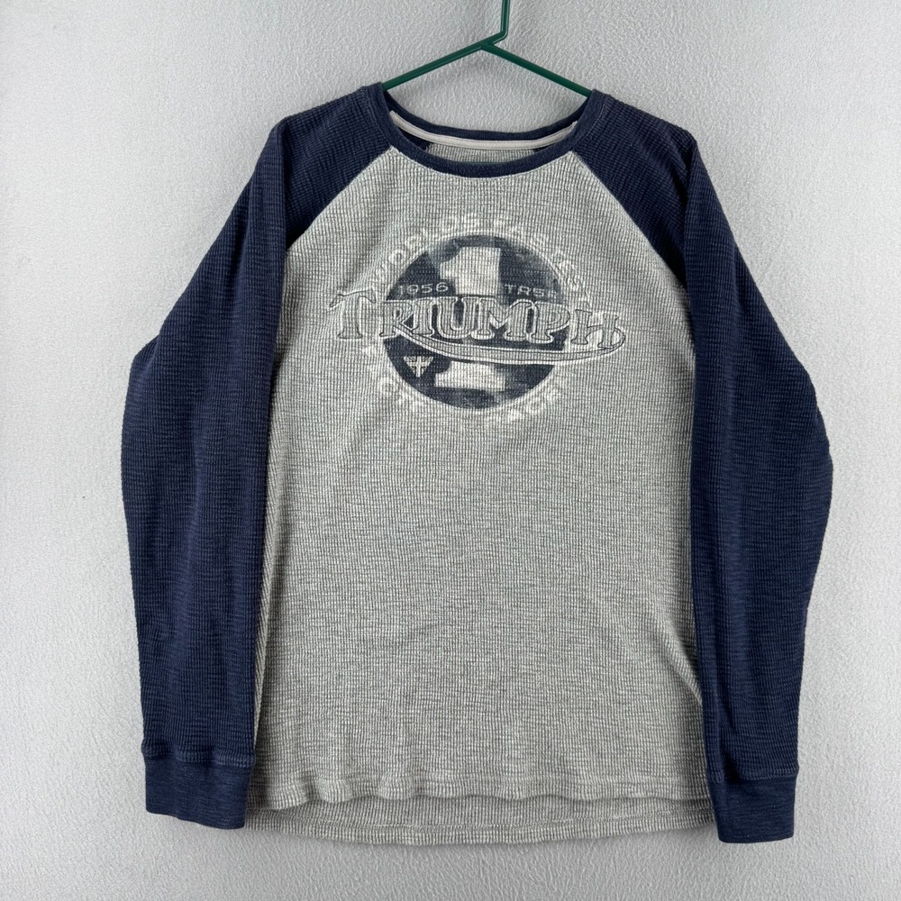 Triumph Motorcycles x Luck Brand Thermal Long Sleeve Shirt Mens 2XL Y2K Biker